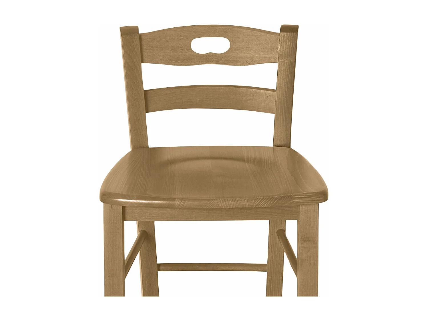 Tabouret en bois h66cm avec dossier avec poignée avec assise en noyer clair massif