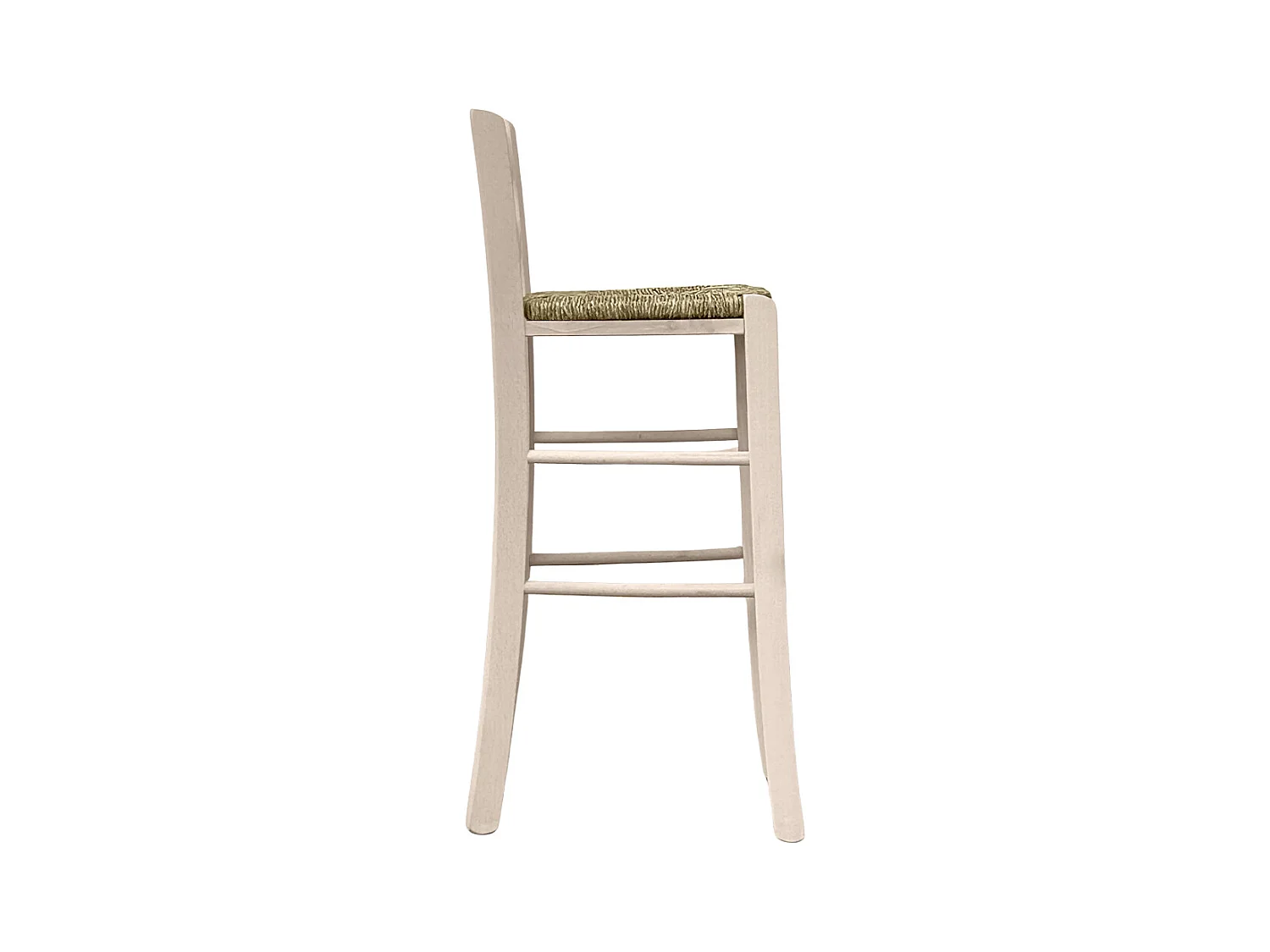 Tabouret avec poignée dans le dossier h cm 66 brut avec assise en paille des marais