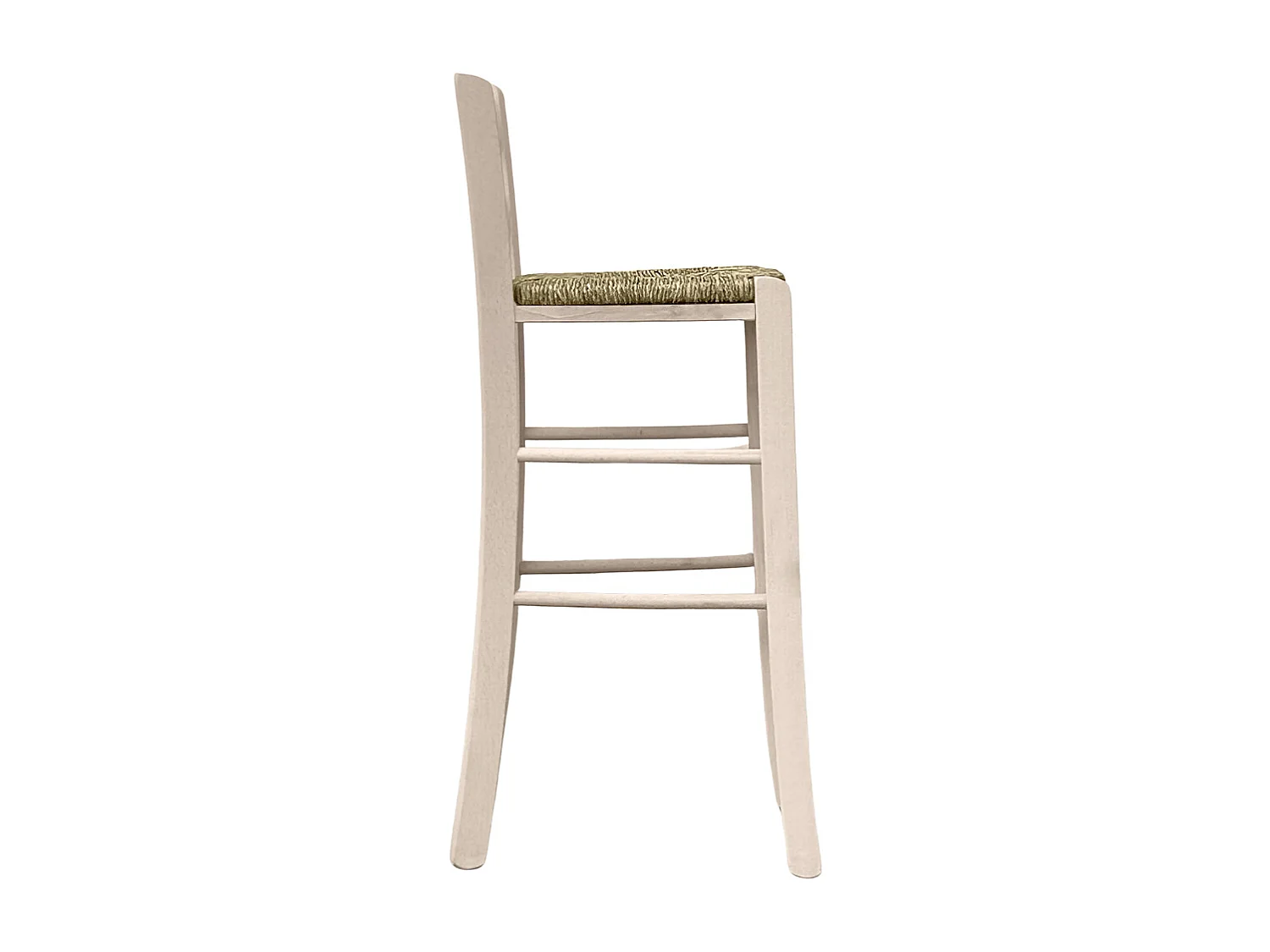 Tabouret avec poignée dans le dossier h cm 66 brut avec assise en paille des marais