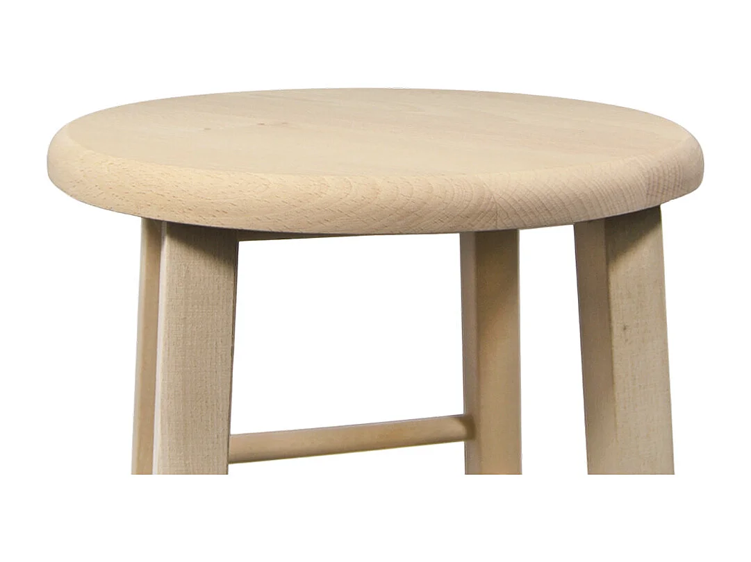 Taburete de bar de madera para pintar h 68 cm asiento redondo con patas rectas