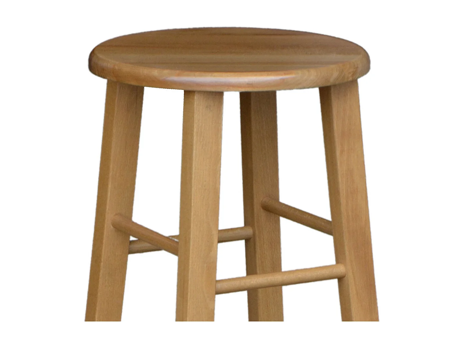 Tabouret de bar en bois avec assise ronde h 67 pieds sabre noyer clair