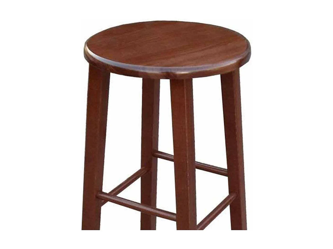 Lot de 2 tabourets de bar ronds h 80 cm pieds droits noyer foncé