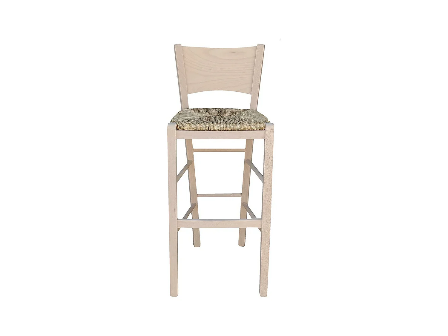 Tabouret en bois avec assise en paille mod Lucy h 73 cm du sol à l'assise