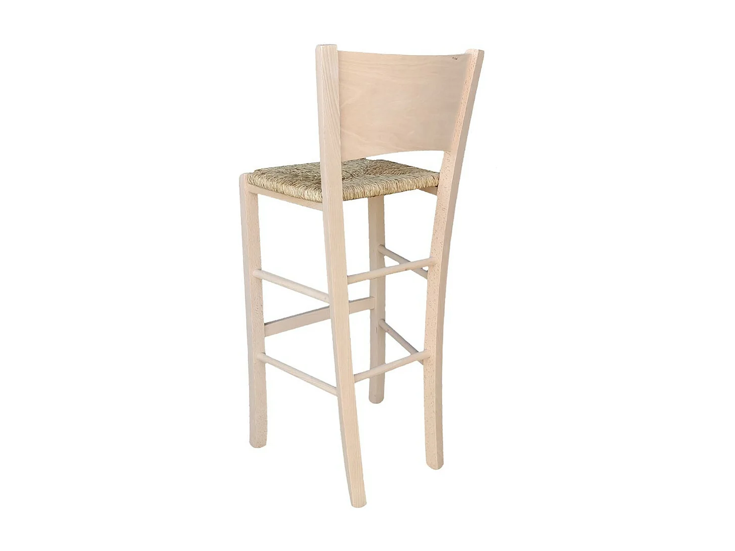 Taburete de madera con asiento de paja mod Lucy h 73 cm del suelo al asiento