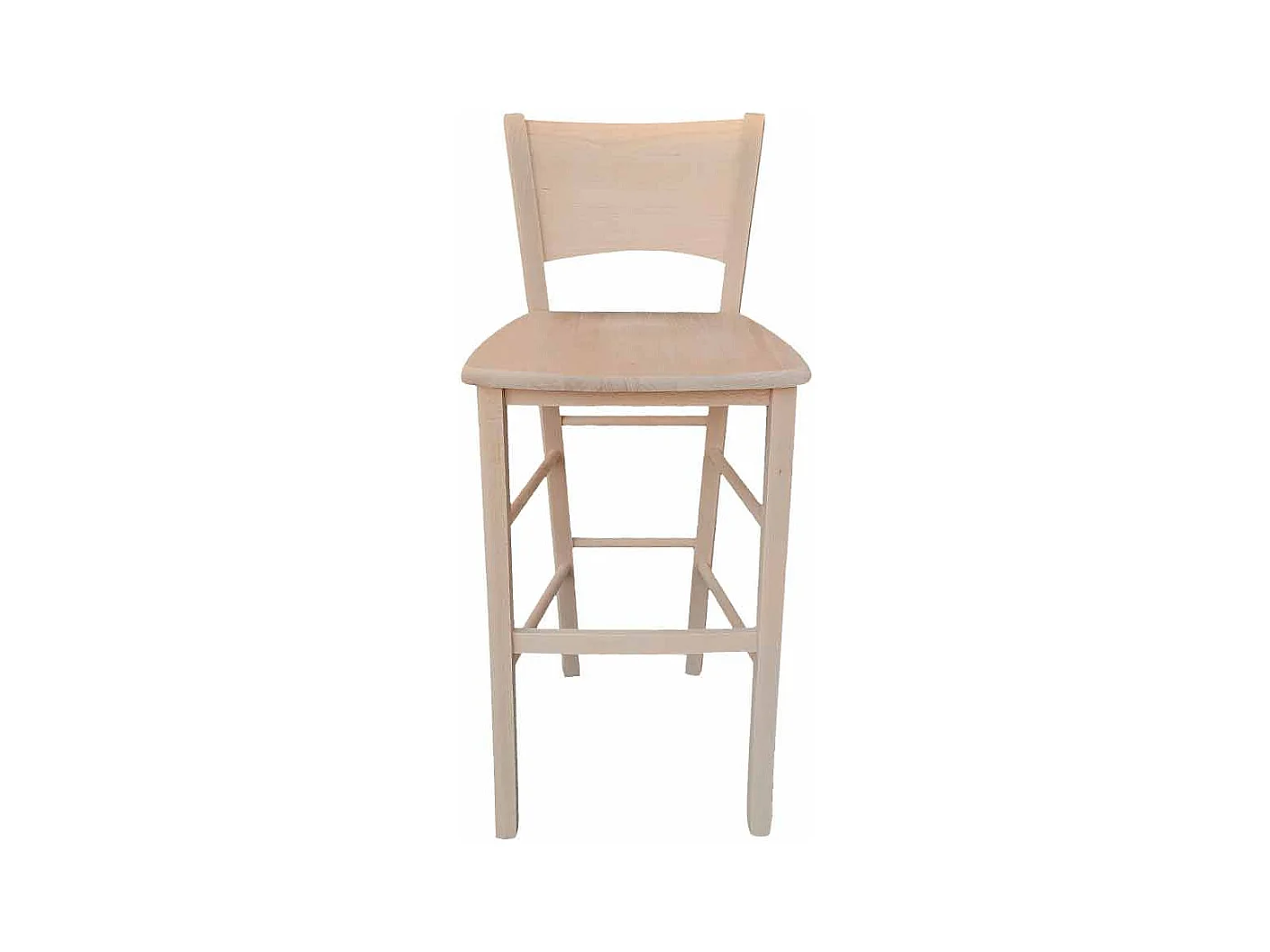 Tabouret en bois avec assise en bois massif, modèle Lucy