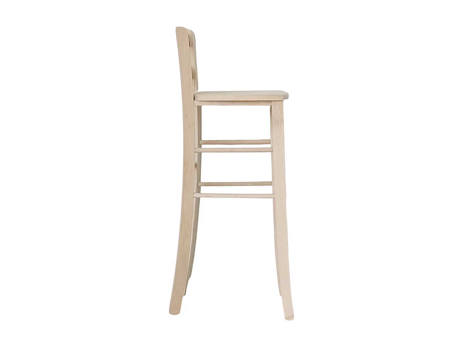 Taburete alto de bar en madera cruda para pintar h 80 cm asiento de madera maciza