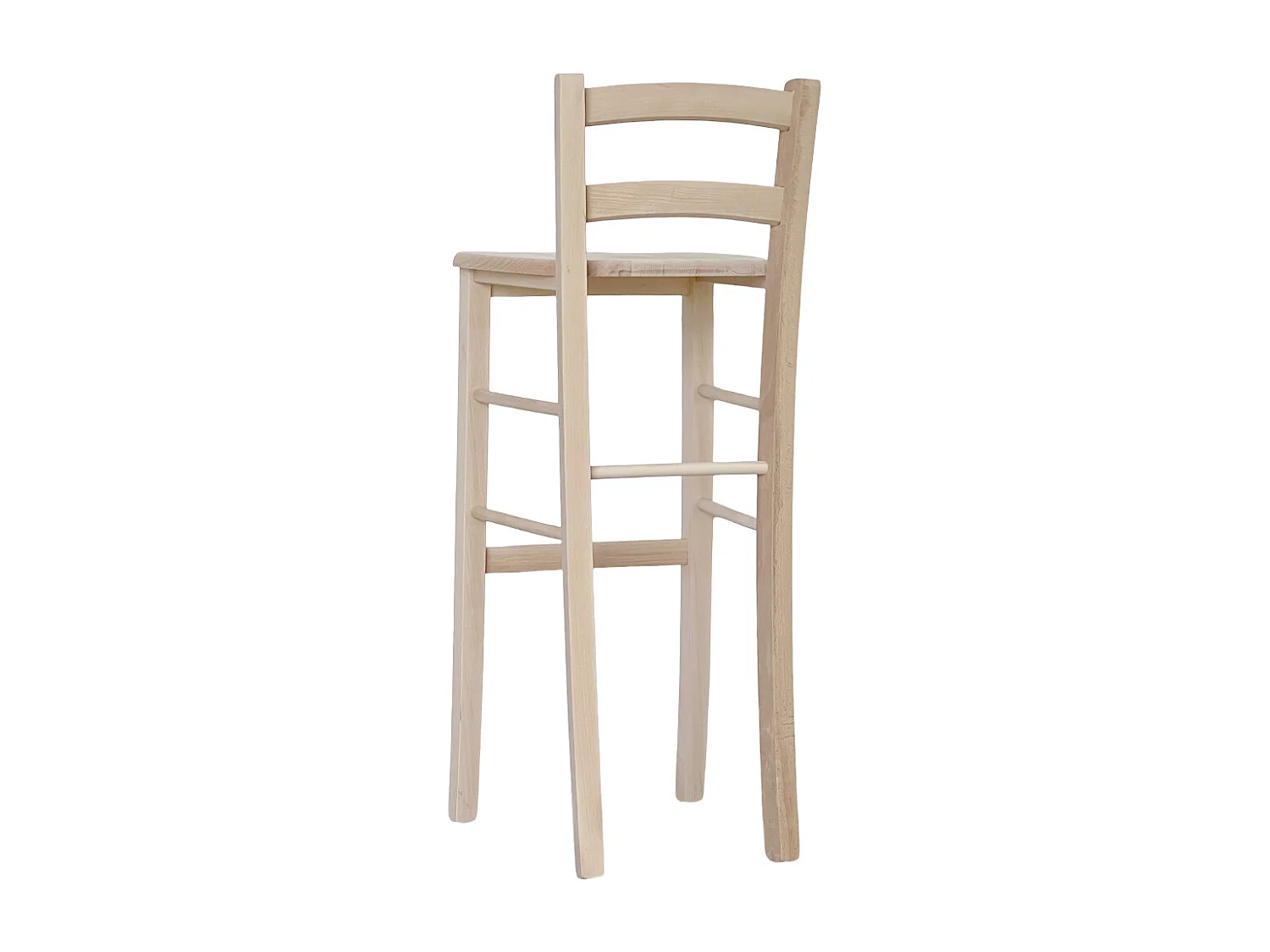 Tabouret haut de bar en bois brut à peindre h 80 cm assise bois massif