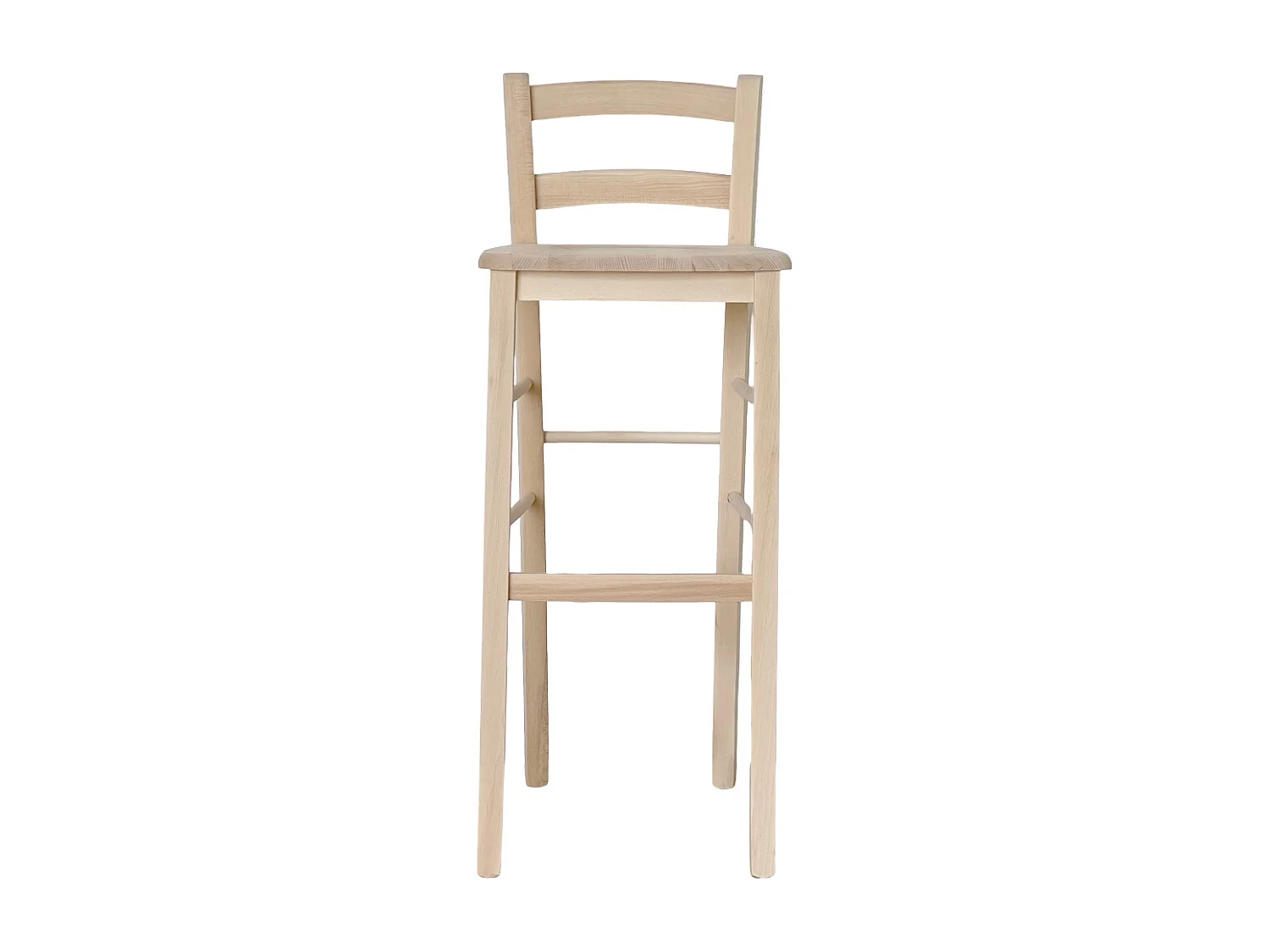 Tabouret haut de bar en bois brut à peindre h 80 cm assise bois massif