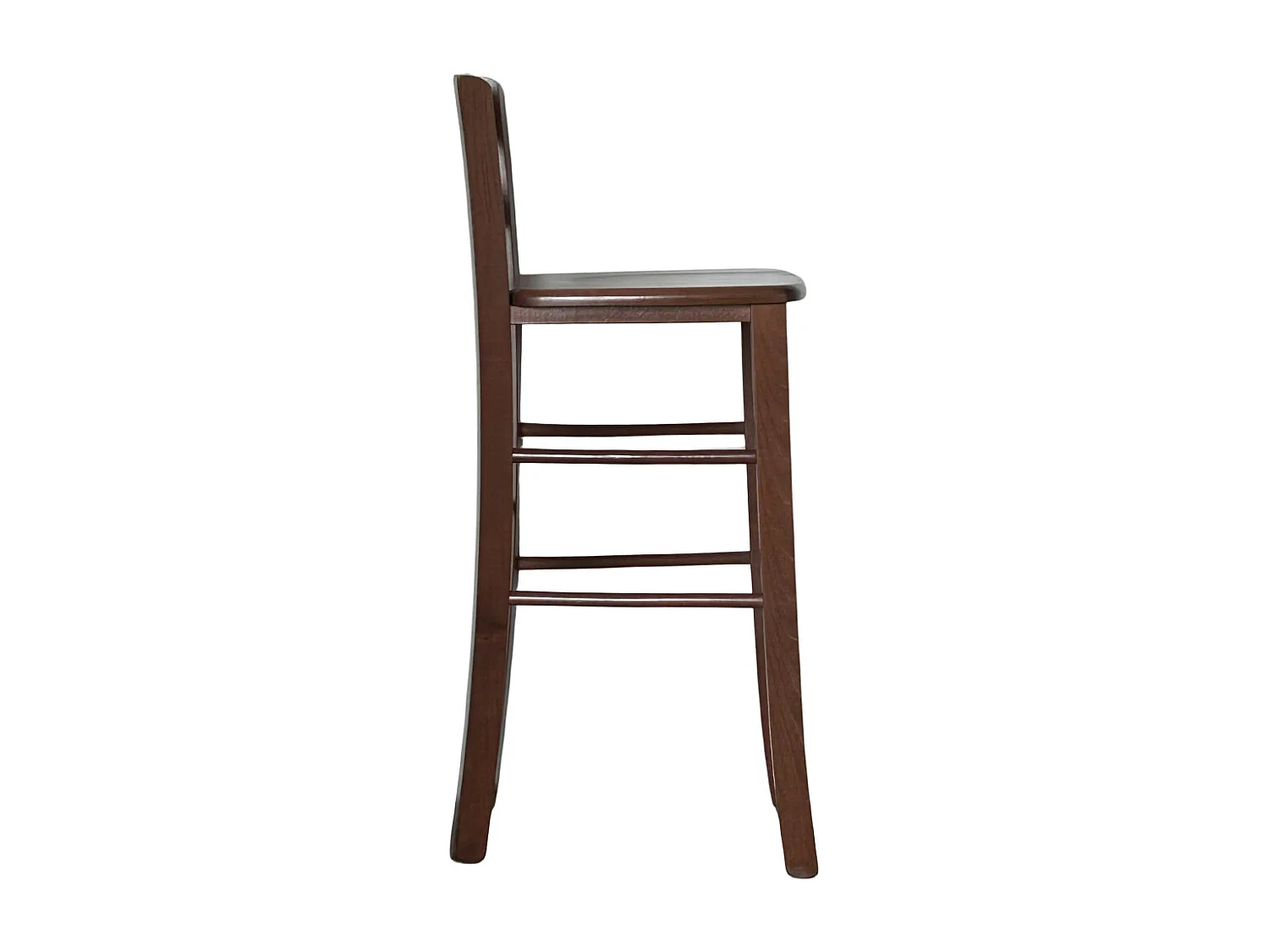 Tabouret en bois avec dossier h66 cm avec poignée et assise en noyer massif
