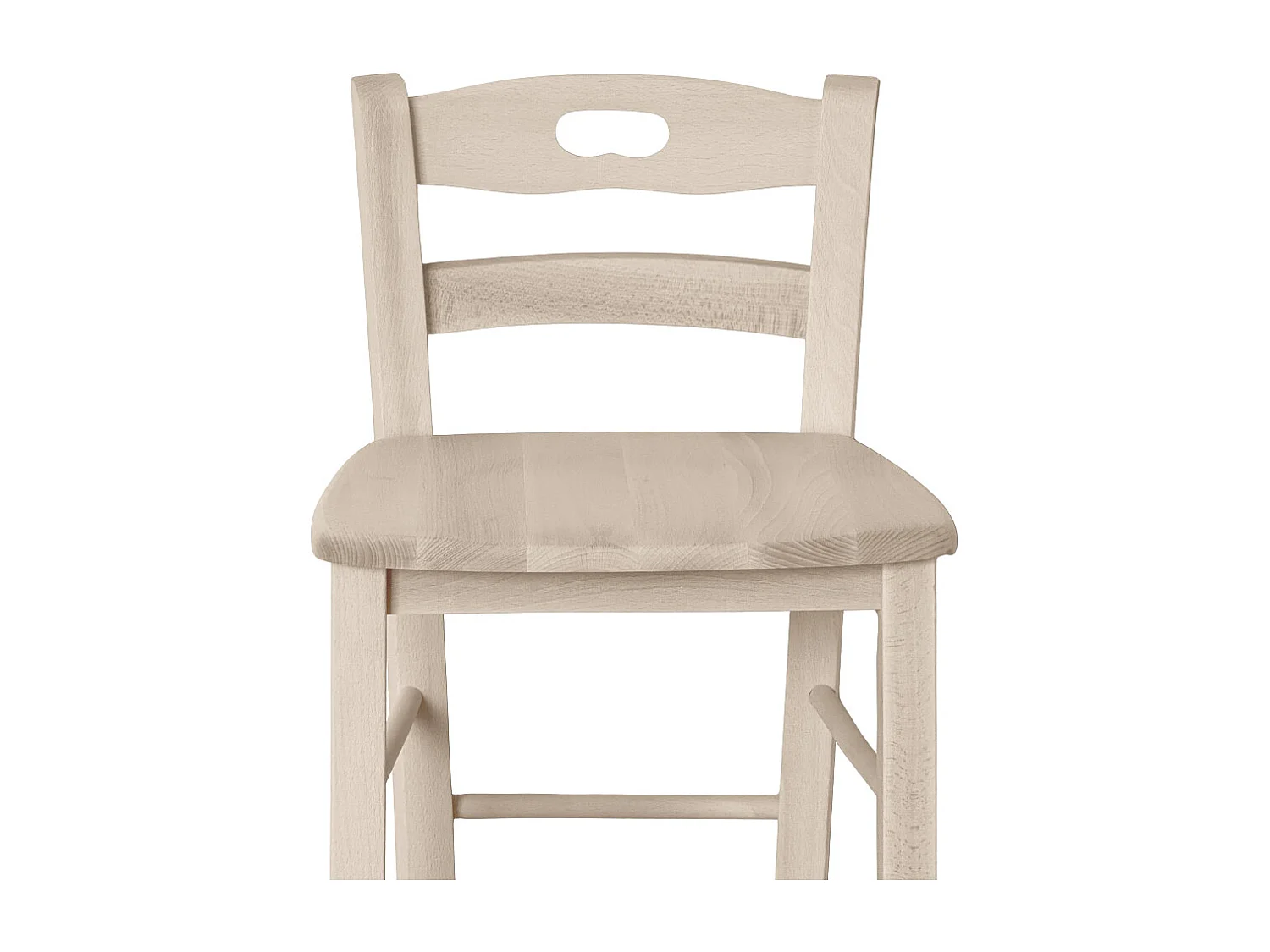 Taburete snack Raw de 66 cm de altura con respaldo y asiento en madera maciza
