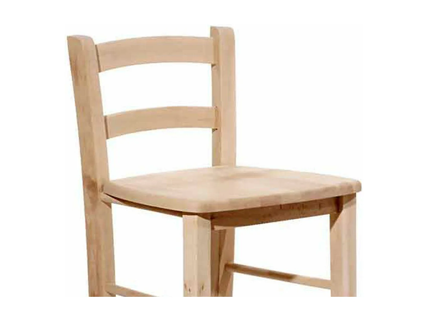 Taburete de madera cruda con respaldo y asiento de madera maciza h 67cm