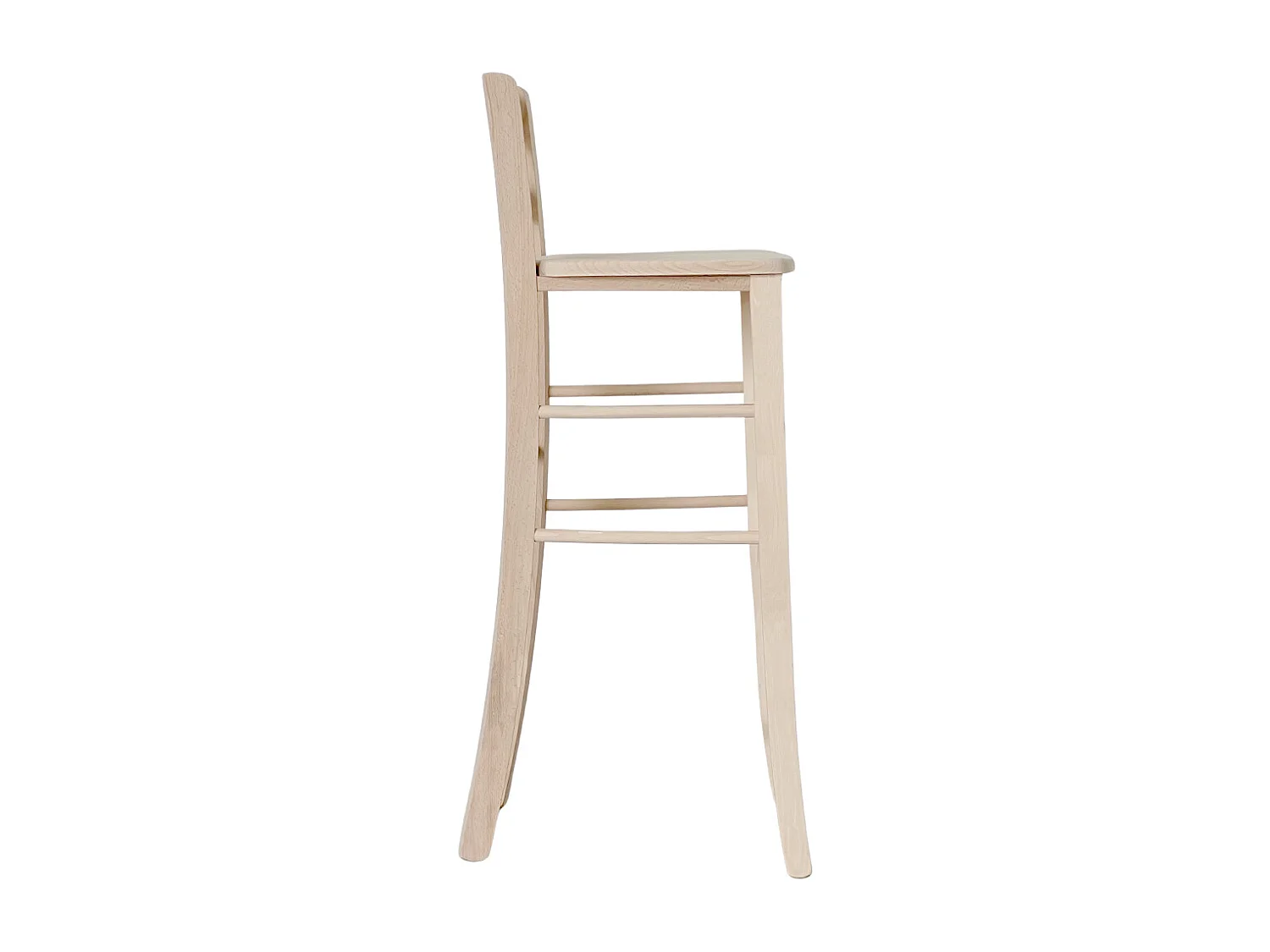 Taburete de madera cruda con asa h 80 desde el suelo hasta el asiento macizo