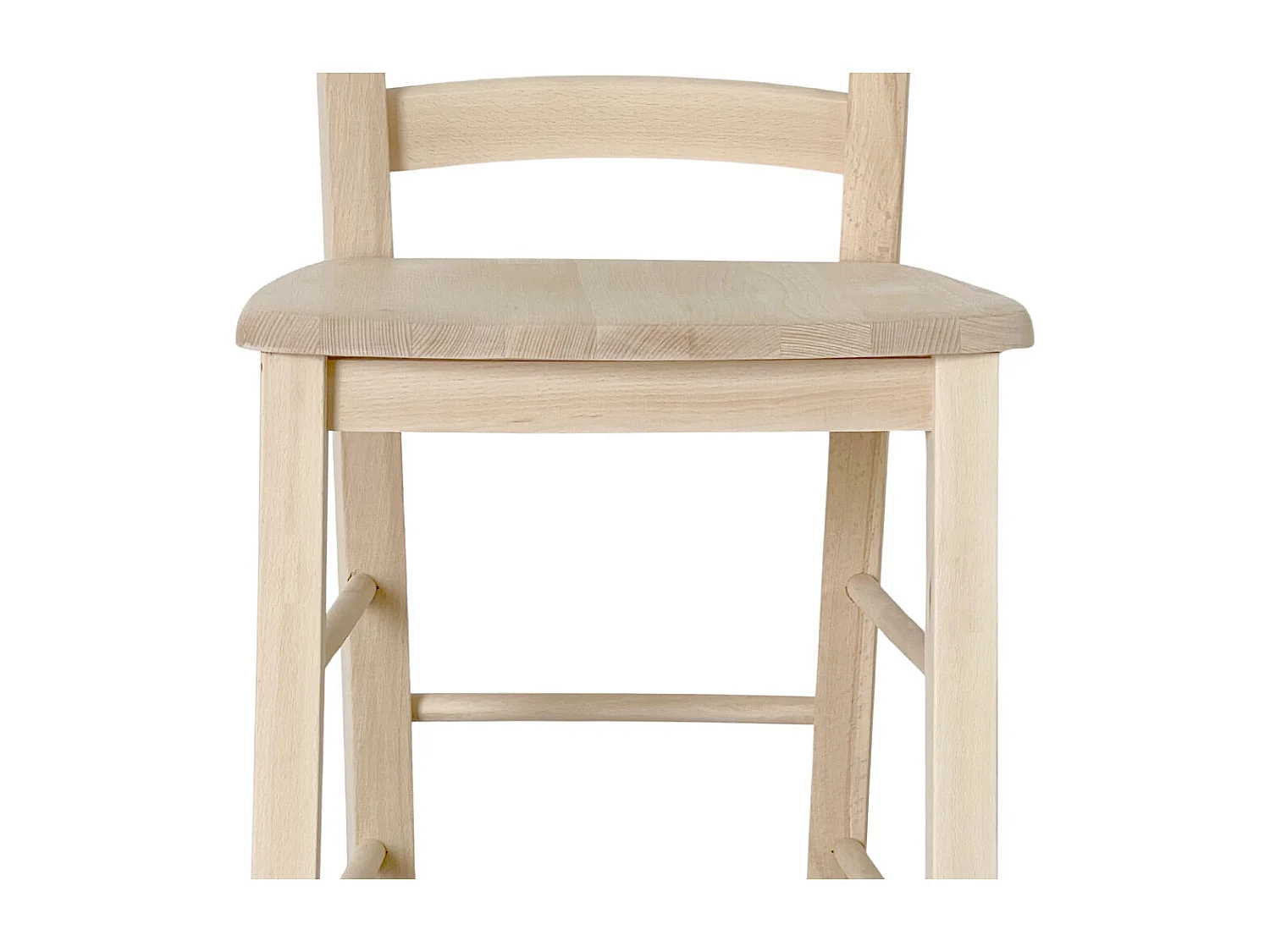 Taburete de madera cruda con asa h 80 desde el suelo hasta el asiento macizo