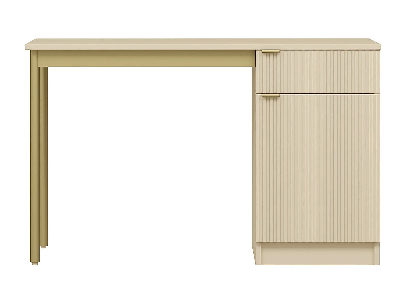 Bureau avec rangements - MDF et métal - Beige et doré - MILIAKI de Pascal Morabito