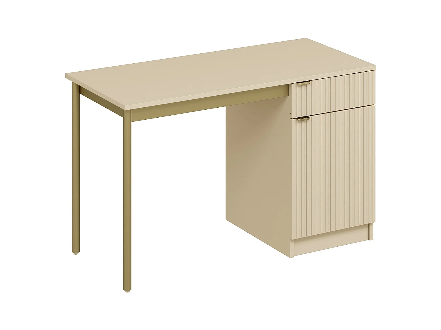 Skrivebord med opbevaring - MDF og metal - Beige og guld - MILIAKI af Pascal Morabito