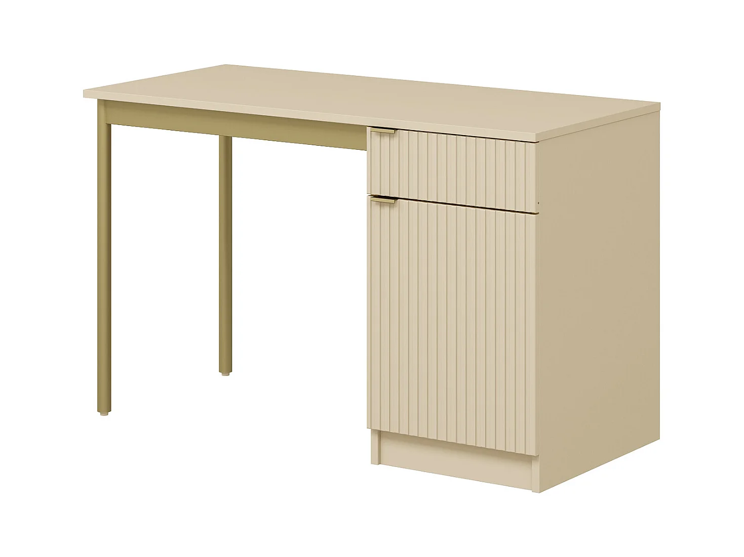 Skrivebord med opbevaring - MDF og metal - Beige og guld - MILIAKI af Pascal Morabito