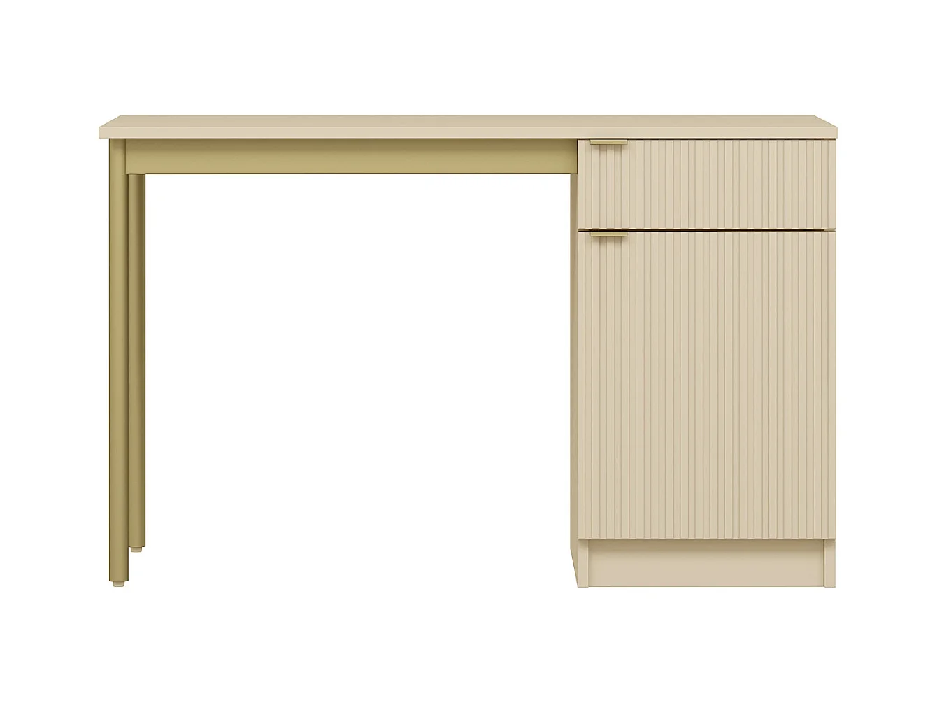 Skrivebord med opbevaring - MDF og metal - Beige og guld - MILIAKI af Pascal Morabito