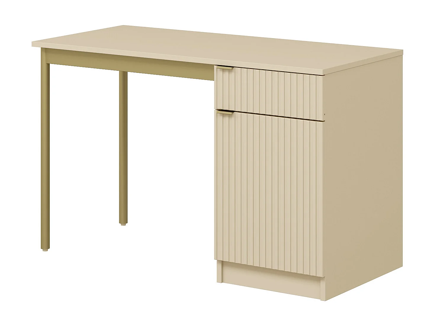 Skrivbord med förvaring - MDF och metall - Beige och guld - MILIAKI av Pascal Morabito