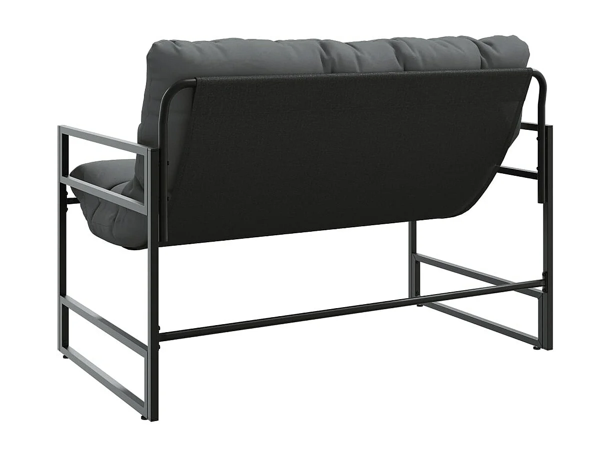 Gartenbank mit Kissen Anthrazit 113 cm Stahl