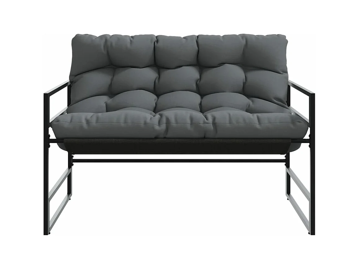 Banc de jardin avec coussin anthracite 113 cm acier