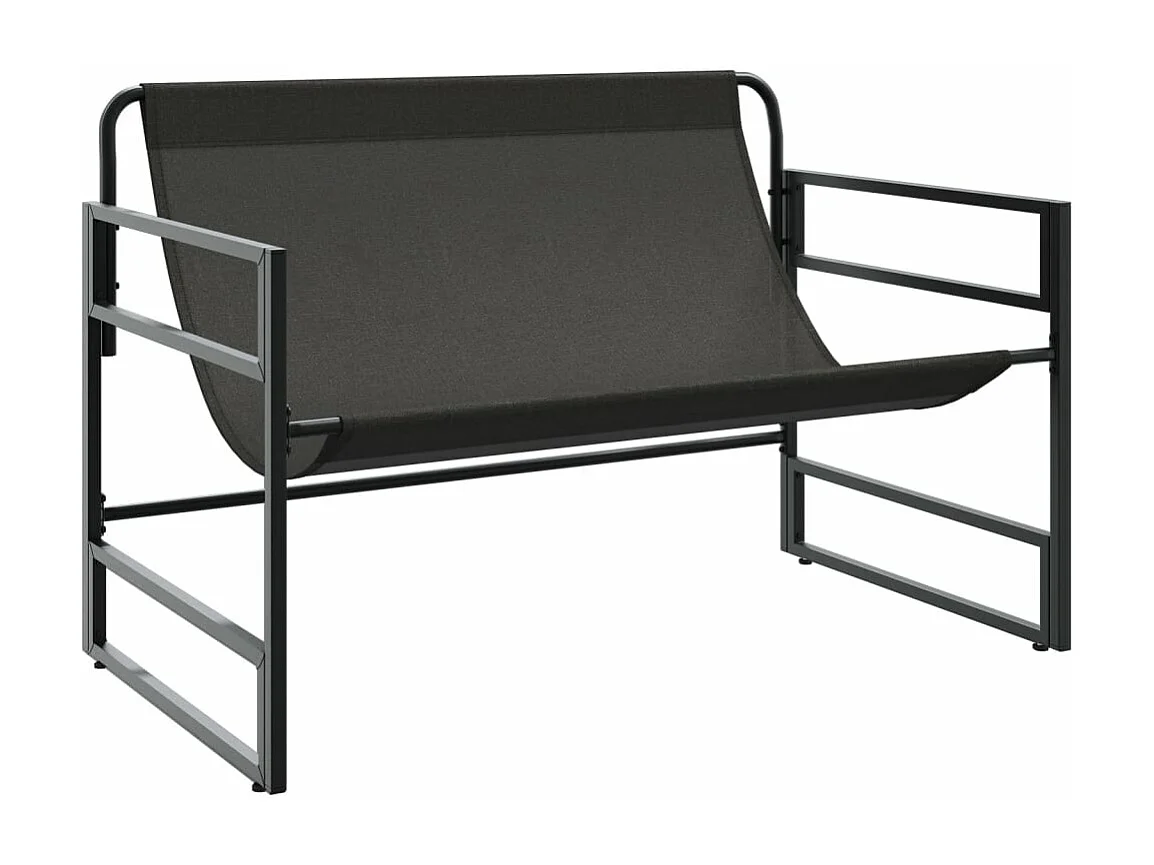 Gartenbank mit Kissen Anthrazit 113 cm Stahl