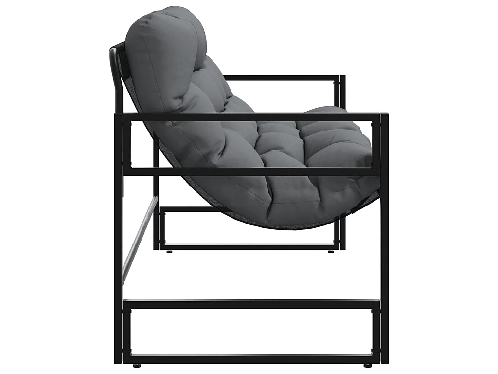 Ławka ogrodowa z antracytową poduszką z metalu dla wygodnego relaksu na zewnątrz