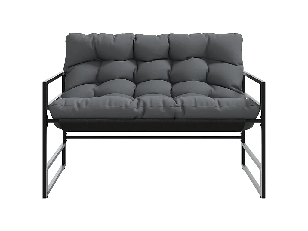 Banc de jardin avec coussin anthracite 113 cm acier