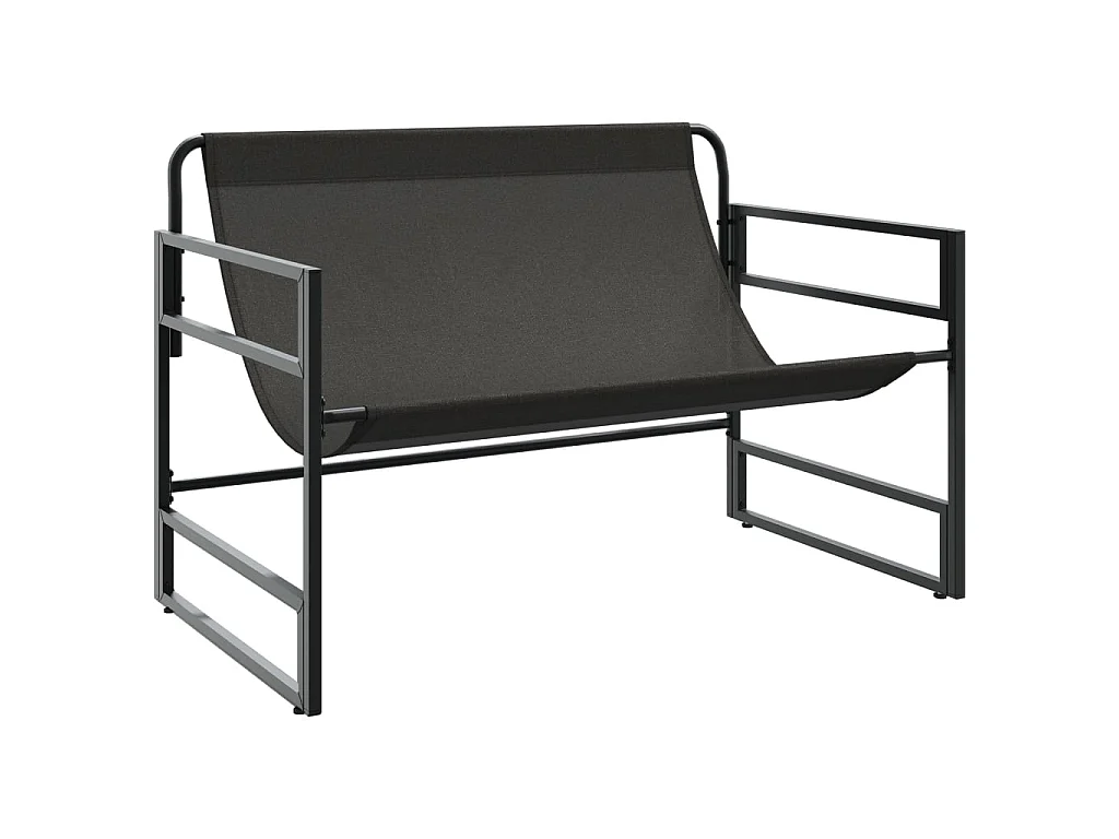 Banc de jardin avec coussin anthracite 113 cm acier