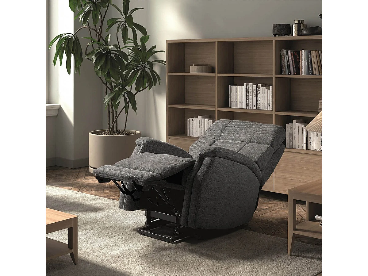 LINARES - Fauteuil Relax Releveur Electrique Tissu Gris foncé