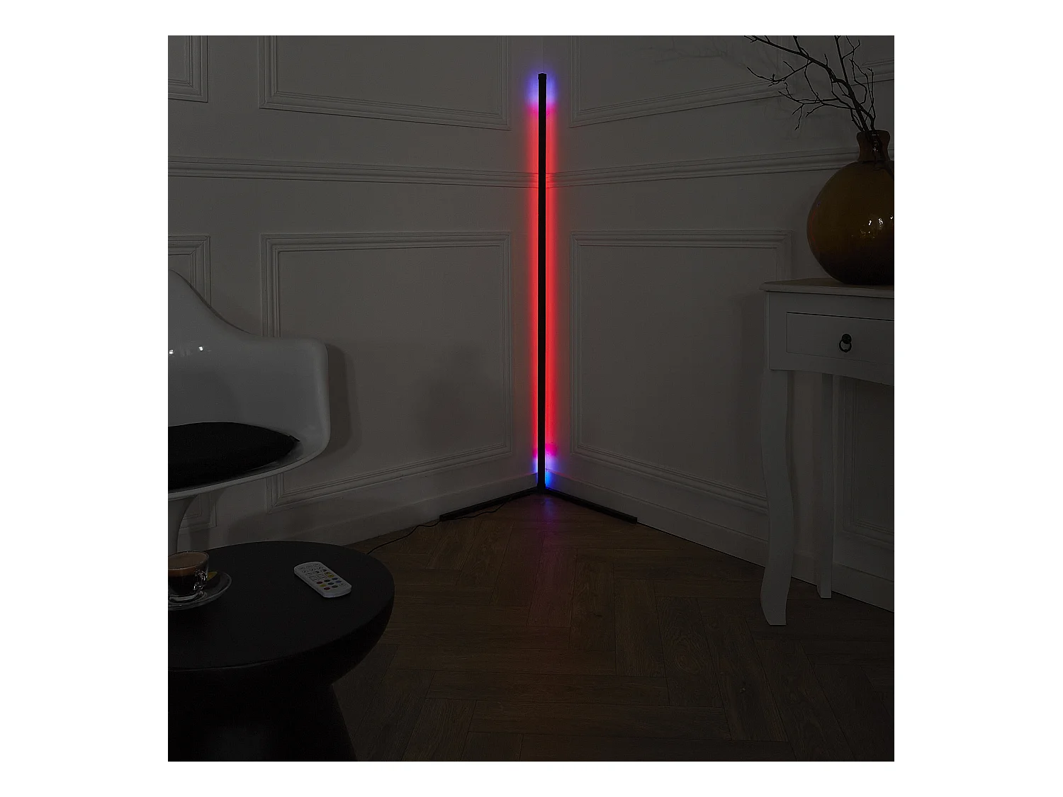 Lampe Tube Led Angle 140cm Noir, Multicolore