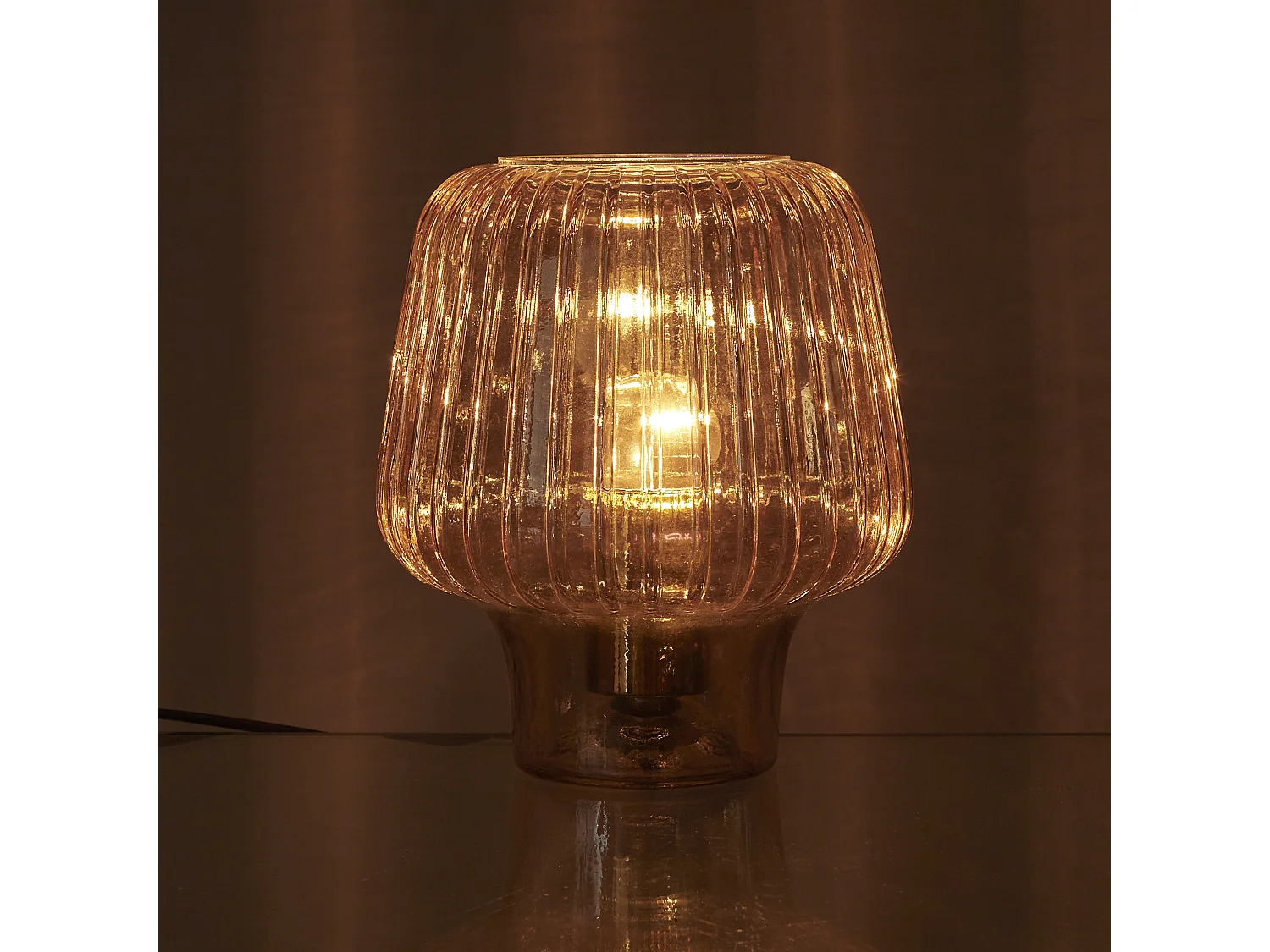 Lampe A Poser Verre Fume Marron