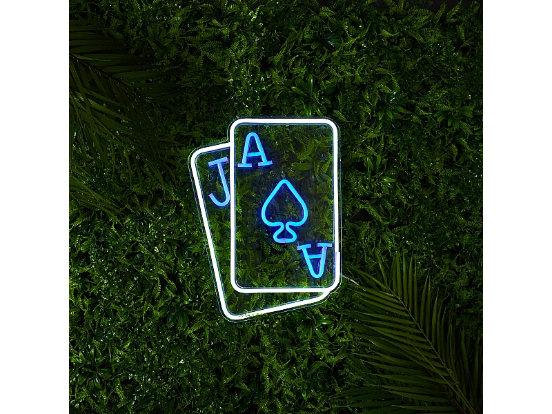 Lampe Cartes Effet Neon Usb Bleu, Blanc