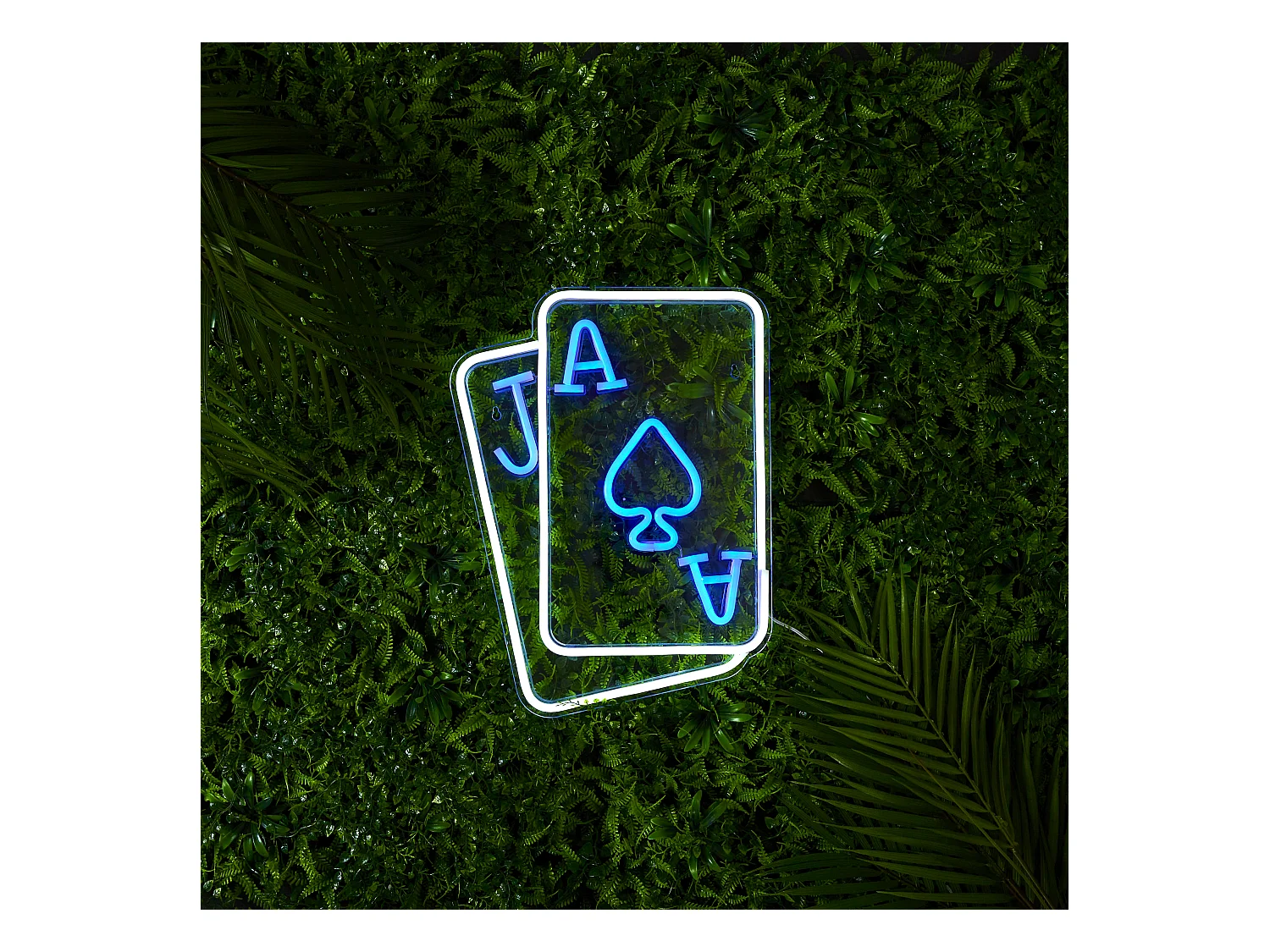 Lampe Cartes Effet Neon Usb Bleu, Blanc
