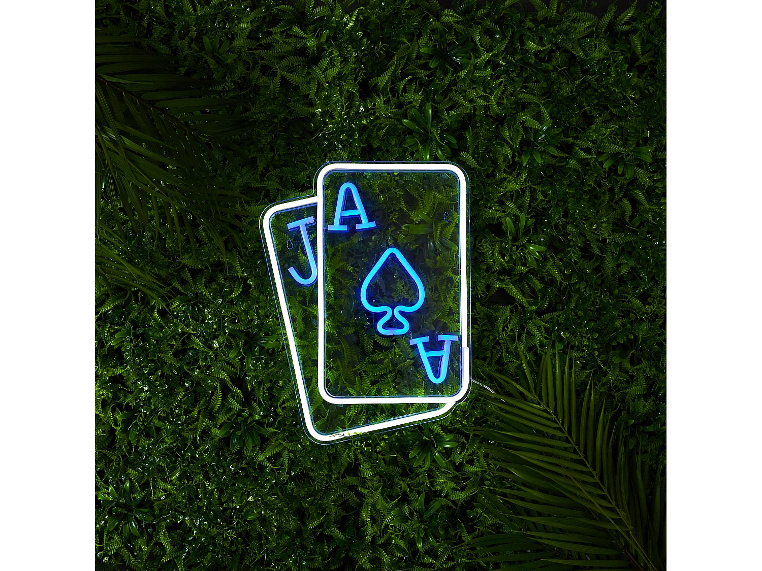 Lampe Cartes Effet Neon Usb Bleu, Blanc