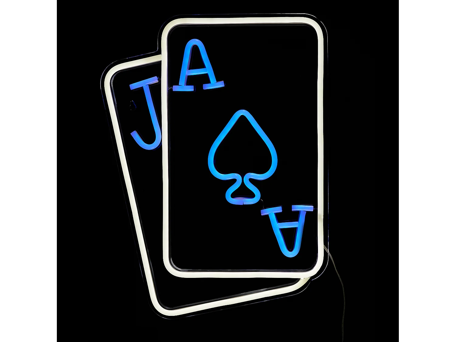 Lampe Cartes Effet Neon Usb Bleu, Blanc