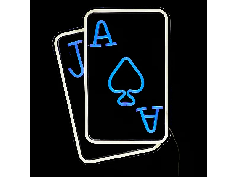 Lampe Cartes Effet Neon Usb Bleu, Blanc