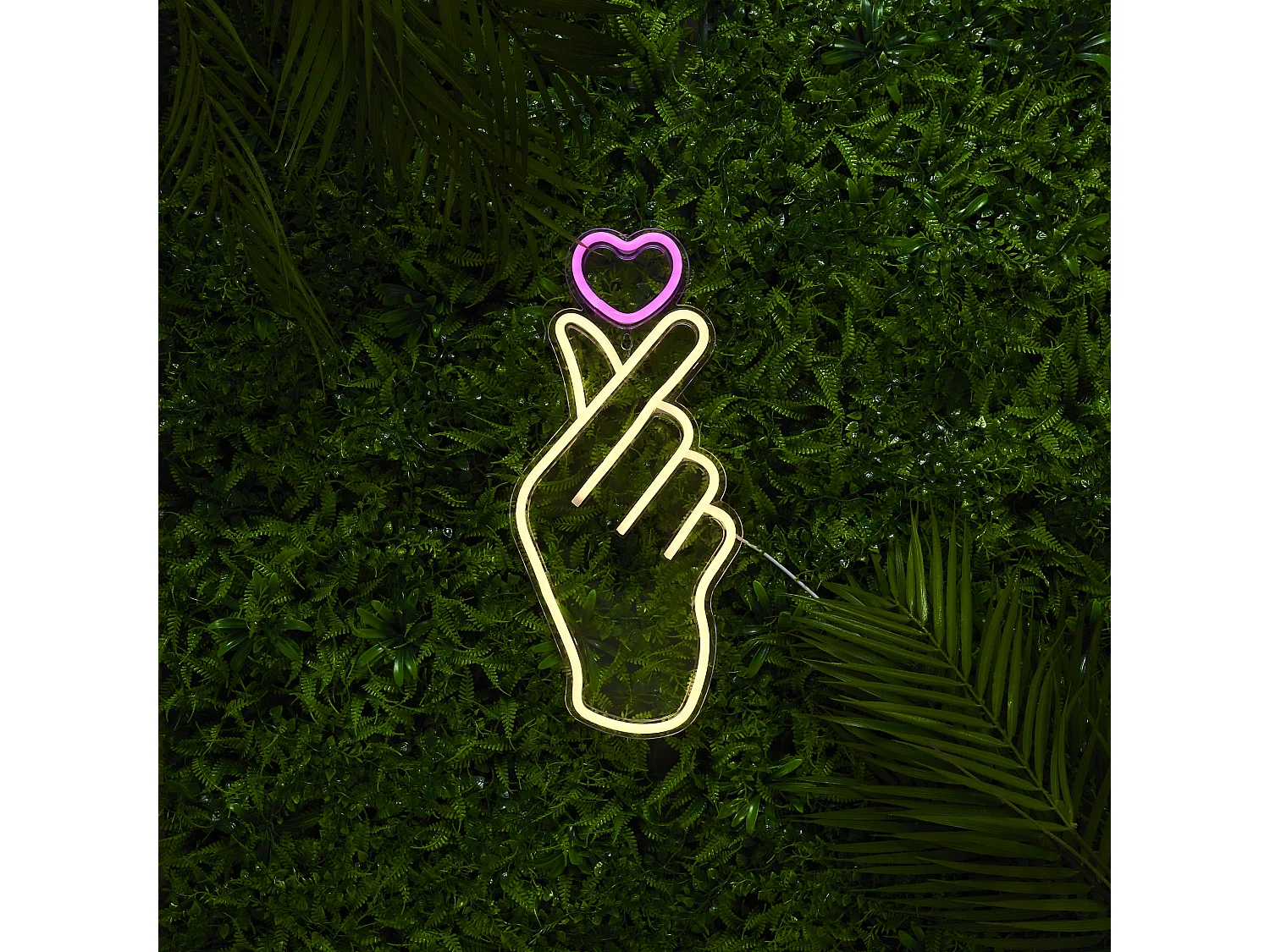 Lampe Led Effet Neon Signe Cœur Effet Usb Jaune, Rose