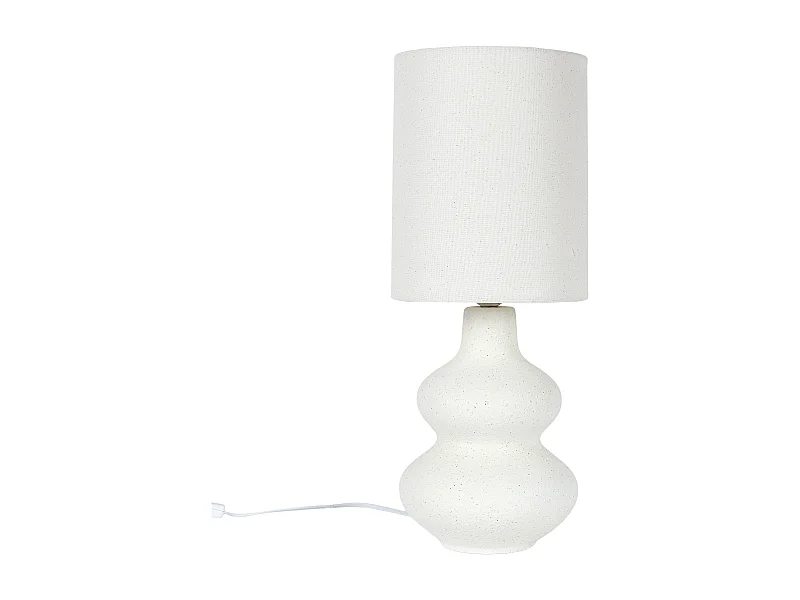 Lampe Ceramique Creme H50cm Blanc