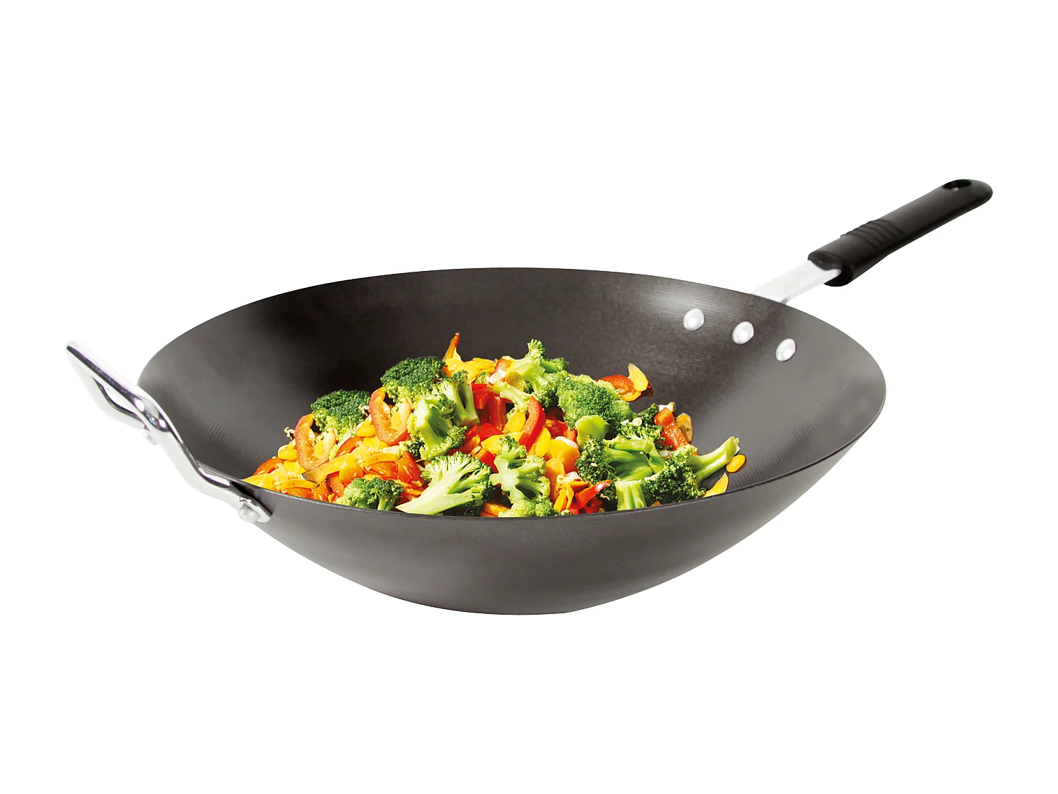 Wok Acier Tous Feux 33cm Noir
