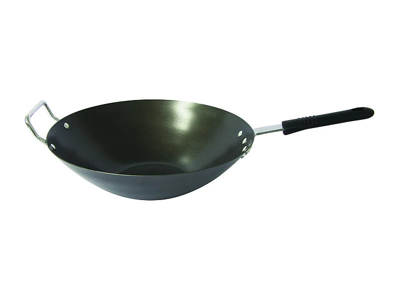 Wok Acier Tous Feux 33cm Noir