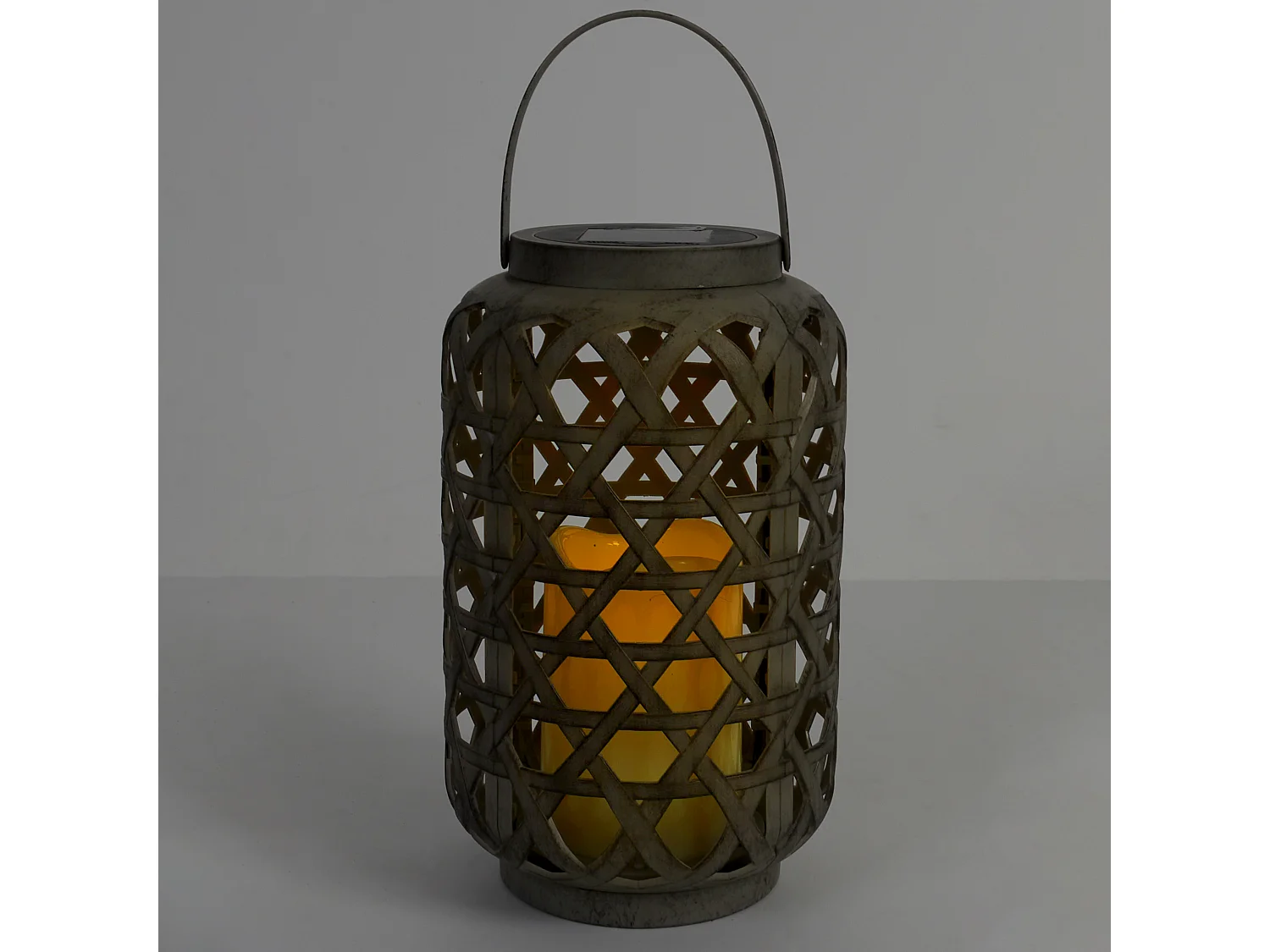 Lampe Exterieur Solaire Effet Bougie Marron