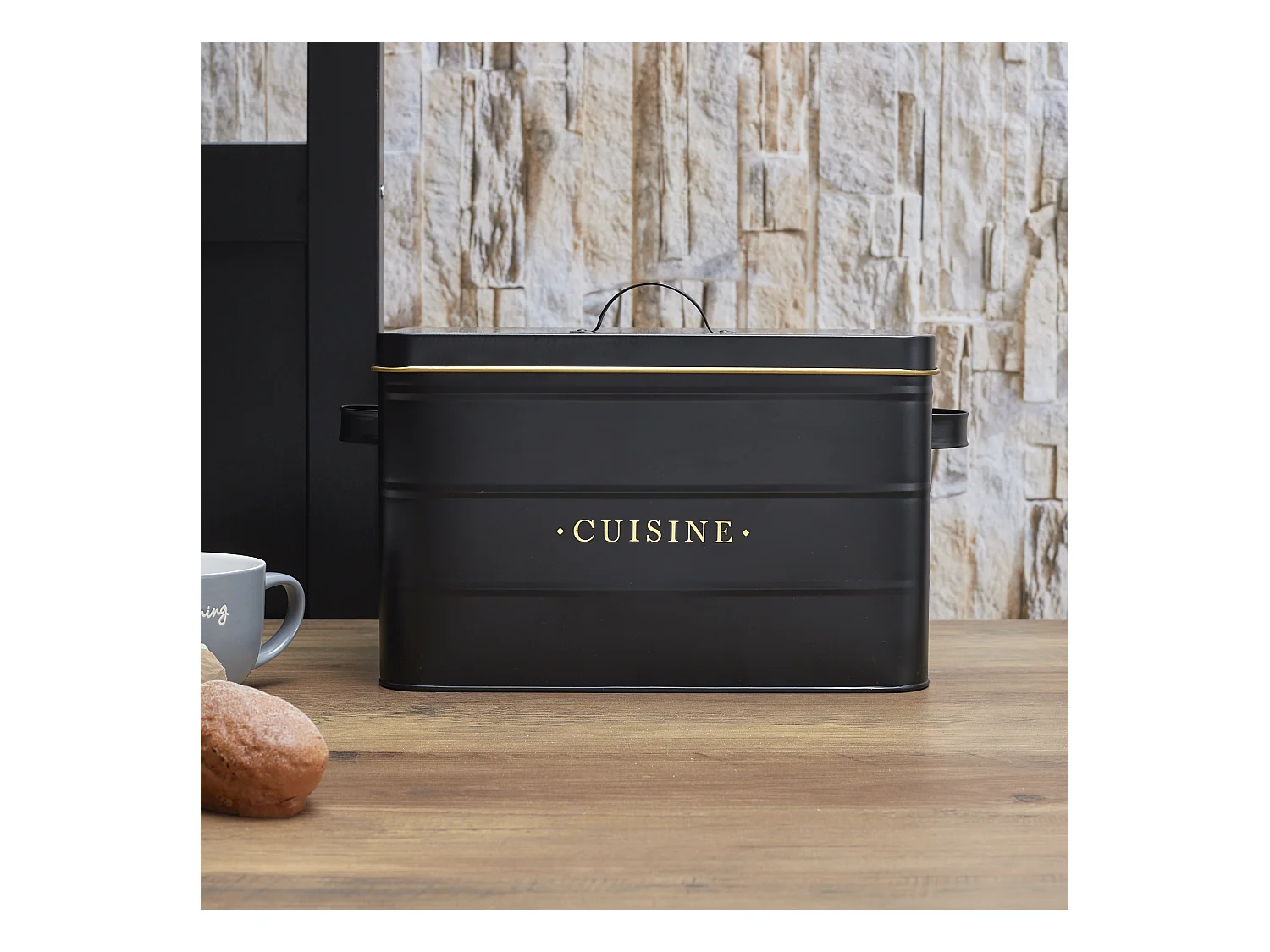 Boite Metal Noir Et Dore Cuisine M4 Noir, Or