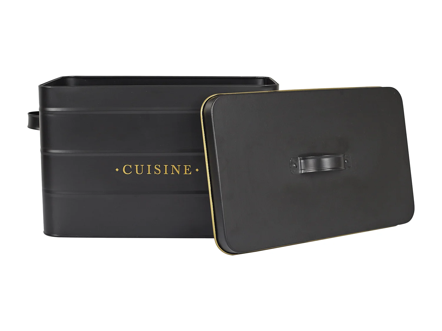 Boite Metal Noir Et Dore Cuisine M4 Noir, Or