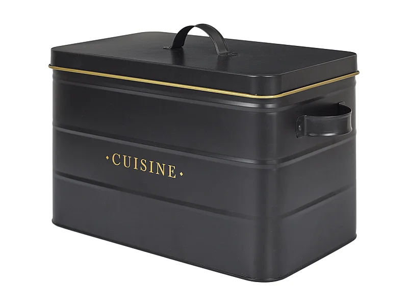 Boite Metal Noir Et Dore Cuisine M4 Noir, Or
