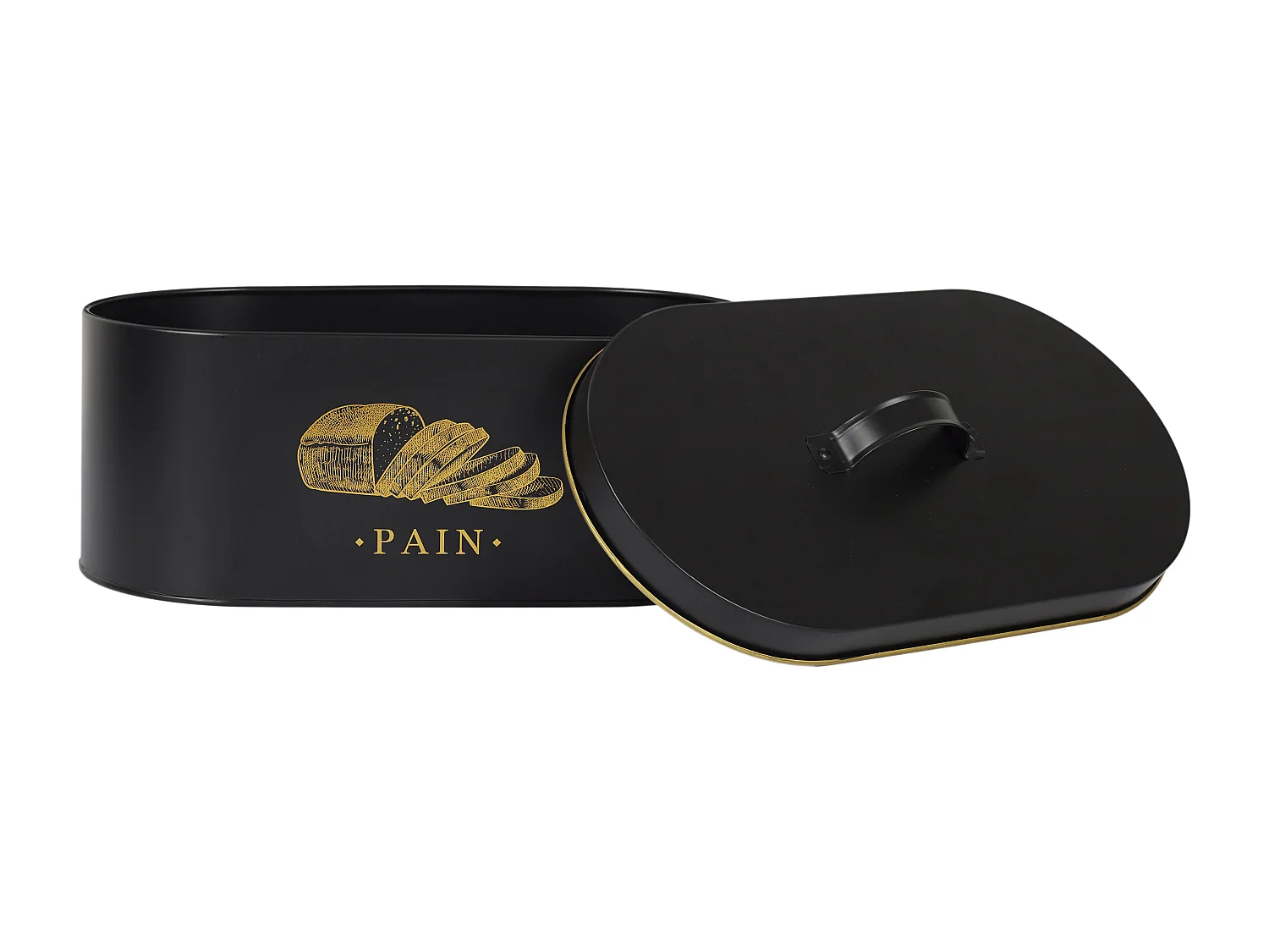 Boite Metal Noir Et Dore Pain M4 Noir, Or