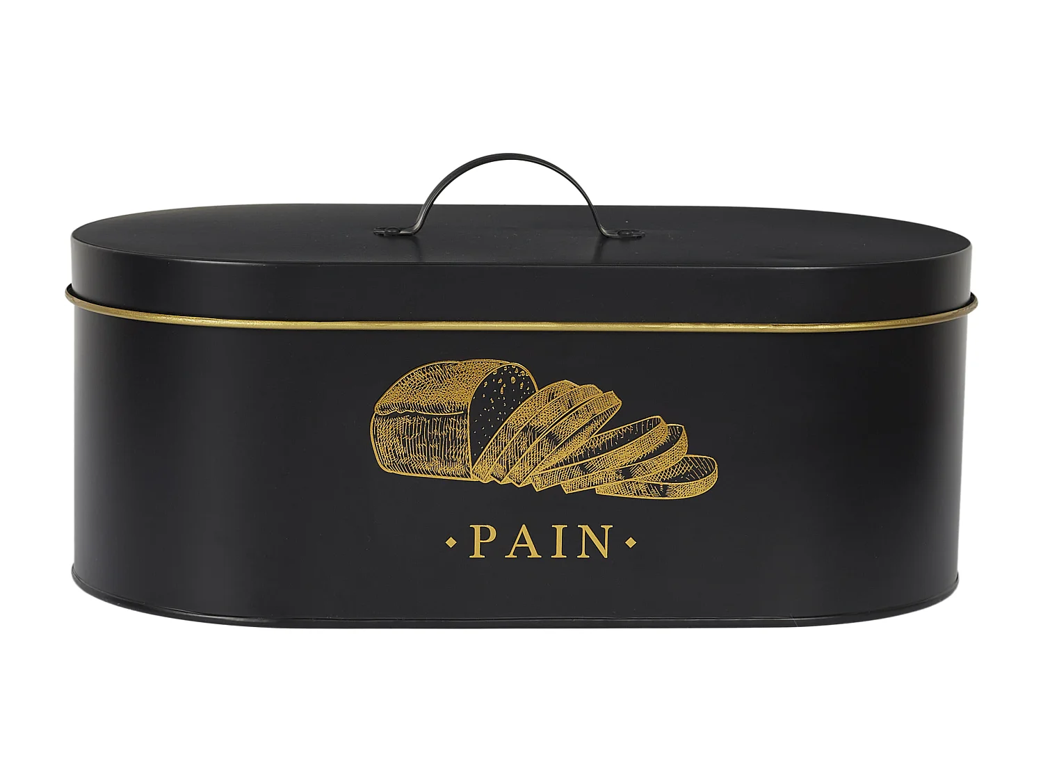 Boite Metal Noir Et Dore Pain M4 Noir, Or
