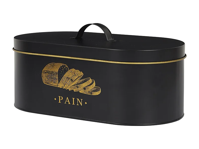 Boite Metal Noir Et Dore Pain M4 Noir, Or
