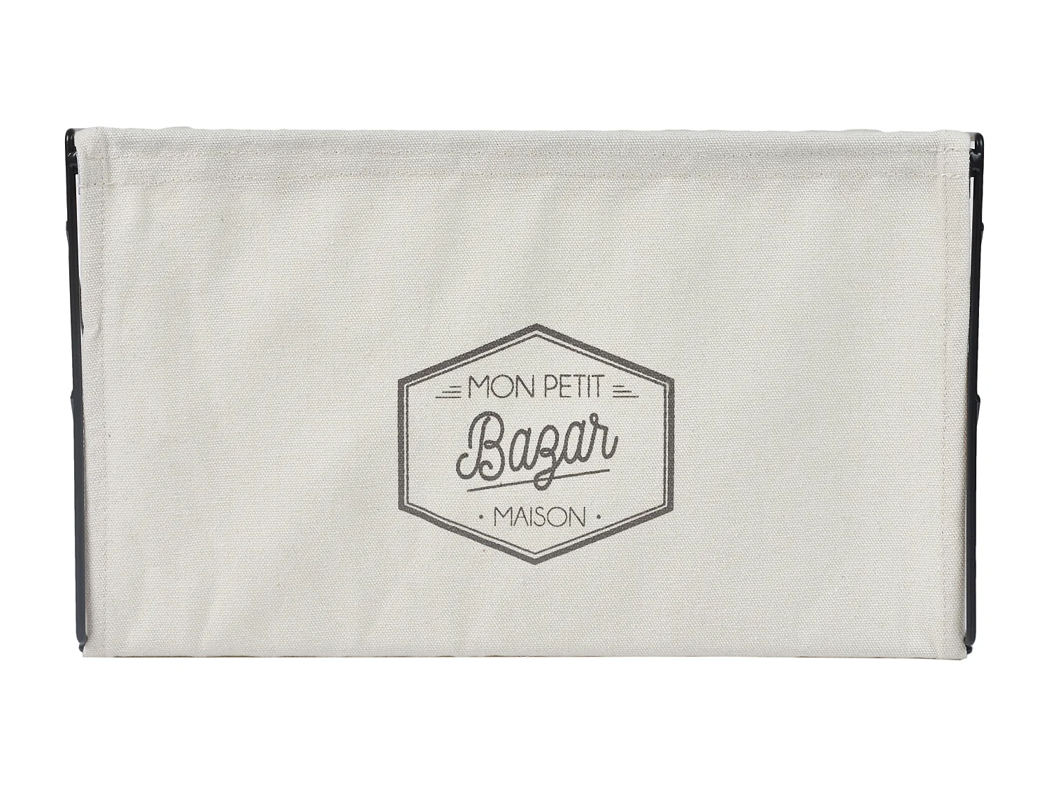 Bac De Rangement Pliable Taille M Noir, Beige