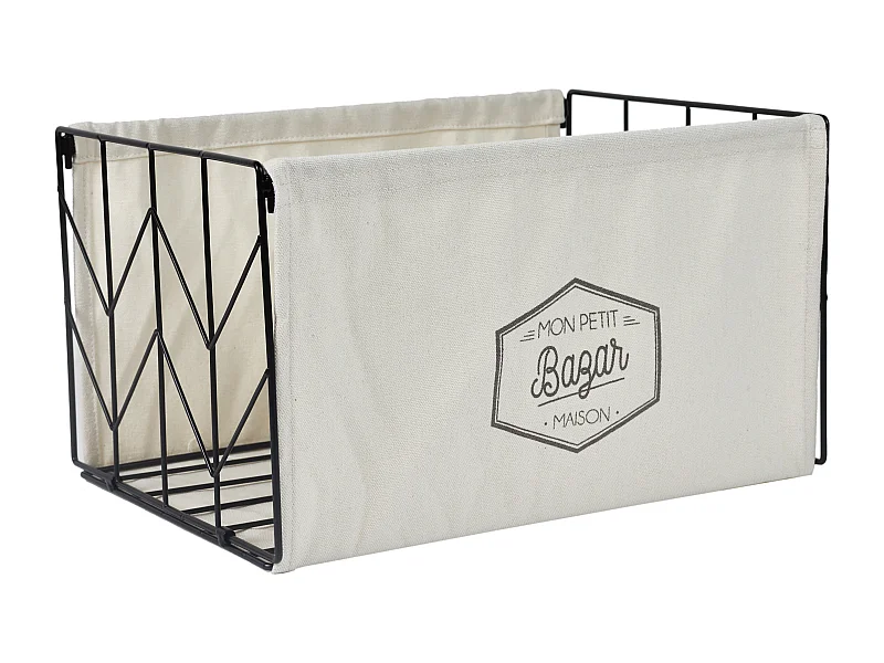 Bac De Rangement Pliable Taille M Noir, Beige