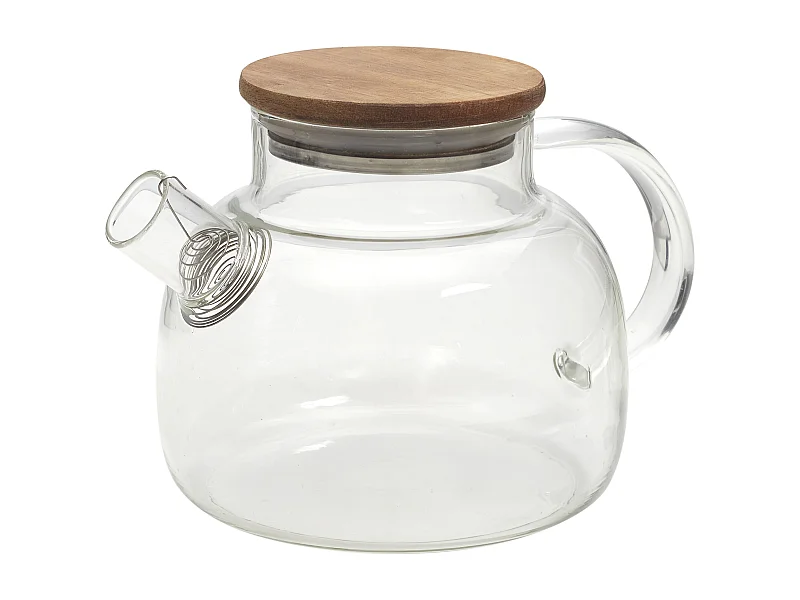 Theiere Verre Acacia 90cl In0/m12 Marron, Transparent